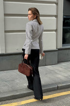 Vintage Slim Fit Gray Blazer