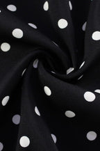 Black Polka Dot Print Strapless Backless Bodycon Maxi Dress