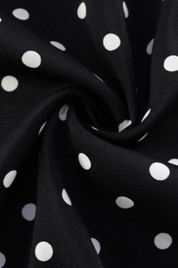 Black Polka Dot Print Strapless Backless Bodycon Maxi Dress