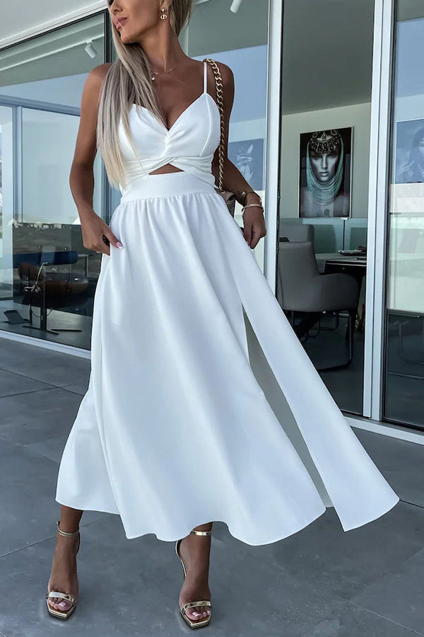 Genoveva Effortless Midi Dress with Cut Out Pockets Designer Edit