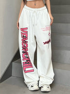 Contrast Color Print Loose Sweatpants