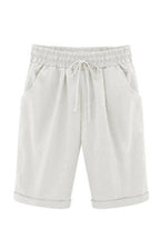 Solid Casual Self-tie Side Pockets Short Pants