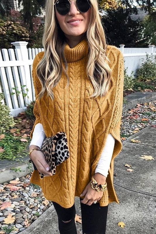 | High Neck Cape Sweater