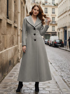 Full Length Woolen Coat With Shawl Collar For Women 2026