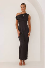 Solid Sleeveless Asymmetric Formal Dress