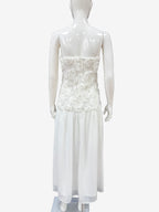 3D Floral Cami Maxi Dress for Women - Boho Rosette Bodice Flowy Spaghetti Strap Gown - Summer Beach Resort 2026
