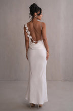 Satin Cowl Neck Spaghetti Strap Bodycon Maxi Dress