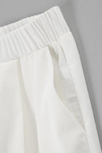 Casual Linen Blend Flutter Sleeve Wide Leg  Pants Set