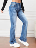 Light Washed High Waist Flare Jeans