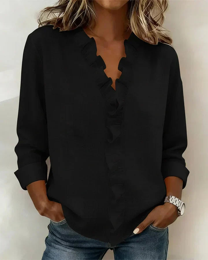 Elara | V-Neck Long Sleeve Blouse