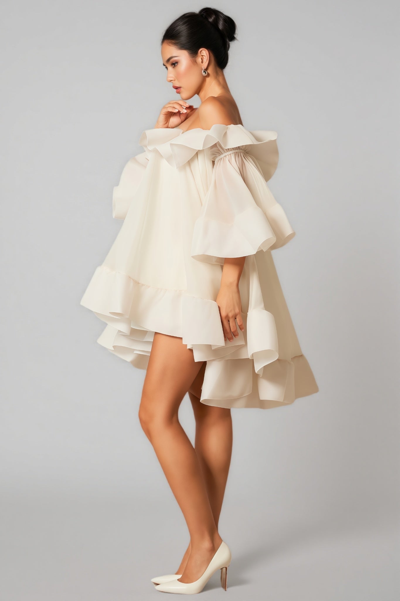 Verna Off Shoulder Ruffle Mini Dress