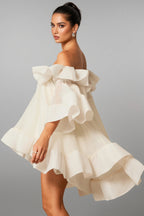 Verna Off Shoulder Ruffle Mini Dress