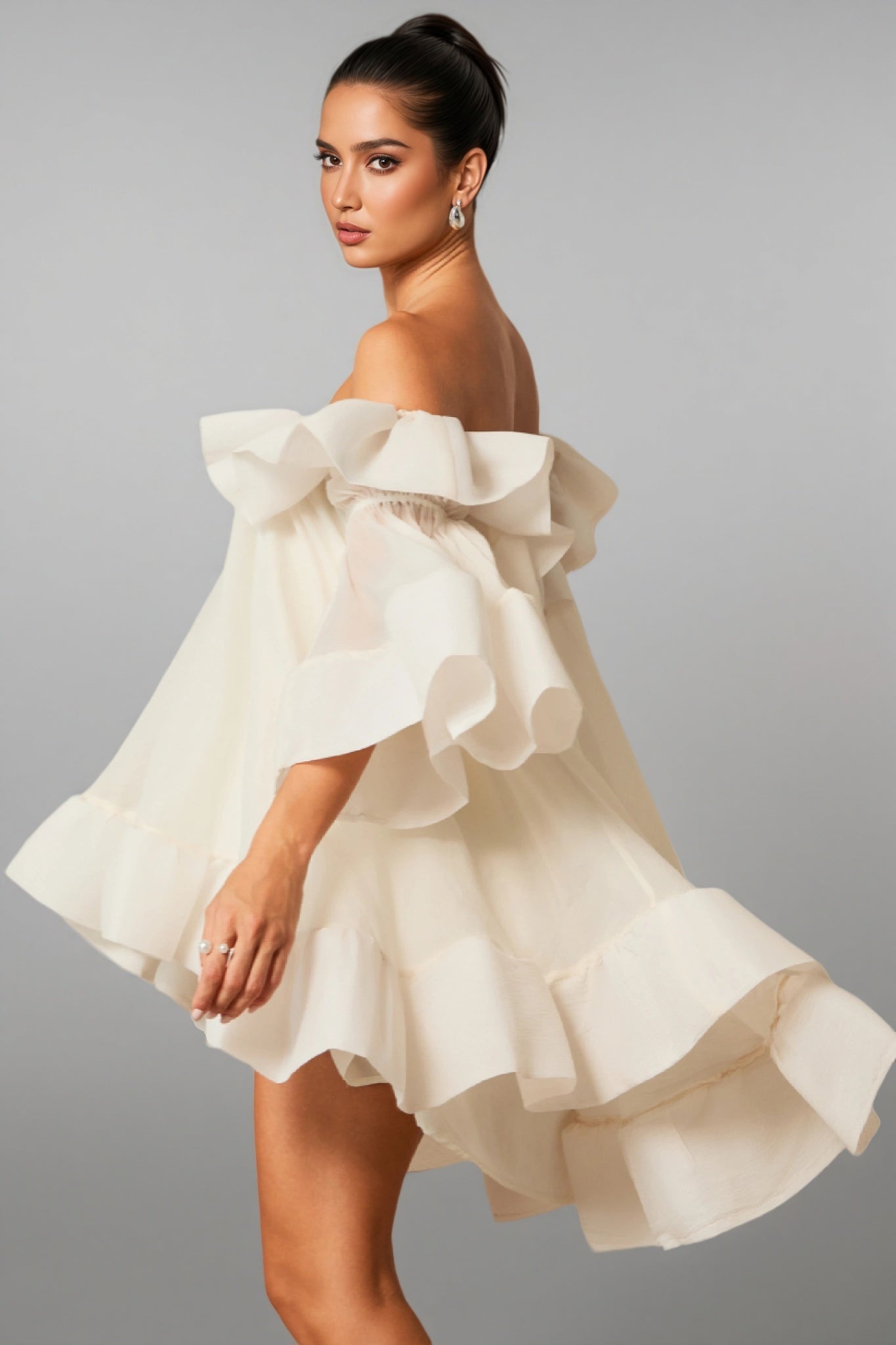 Verna Off Shoulder Ruffle Mini Dress