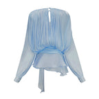 Eugénie Blue Fully Pleated Ruffled Mini Dress