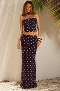 Printed Ruched Tube Top Two Pieces Set