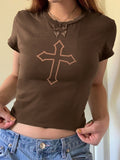 Vintage Cross Hand Printed Tee