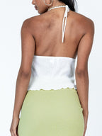 Lace Up Slit Backless Halter Vest