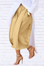 Plus Size Wide Leg Pleated Detail Cropped Pants