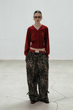 Vintage Red Cropped Cardigan