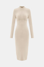 Zip Up Cutout Drawstring Detail Dress