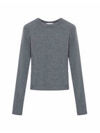 Round Neck Straight Shoulder Long Sleeve T Shirt
