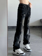 Old Black Splash Ink Boyfriend Jeans