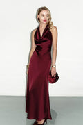 Slinky Satin Cowl Neck Birthday Dress