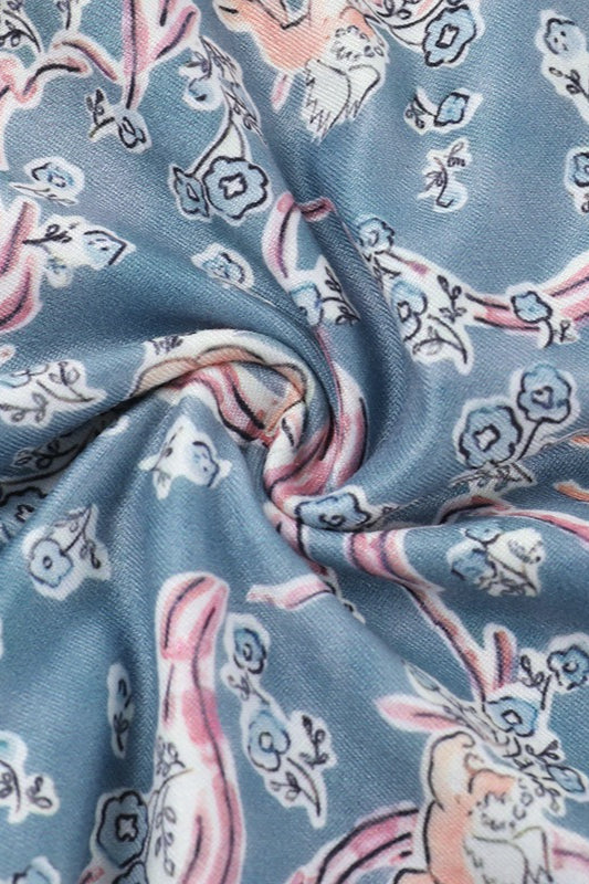 Blue Spaghetti Strap Bustier Cutout Paisley Print Bodycon Maxi Dress