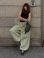 Pure Cotton Lantern Pants Color Loose-fit Comfort Pants