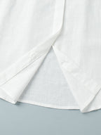 Pure Cotton Lapel Hip-hugging Shirts Mini&Short Dresses