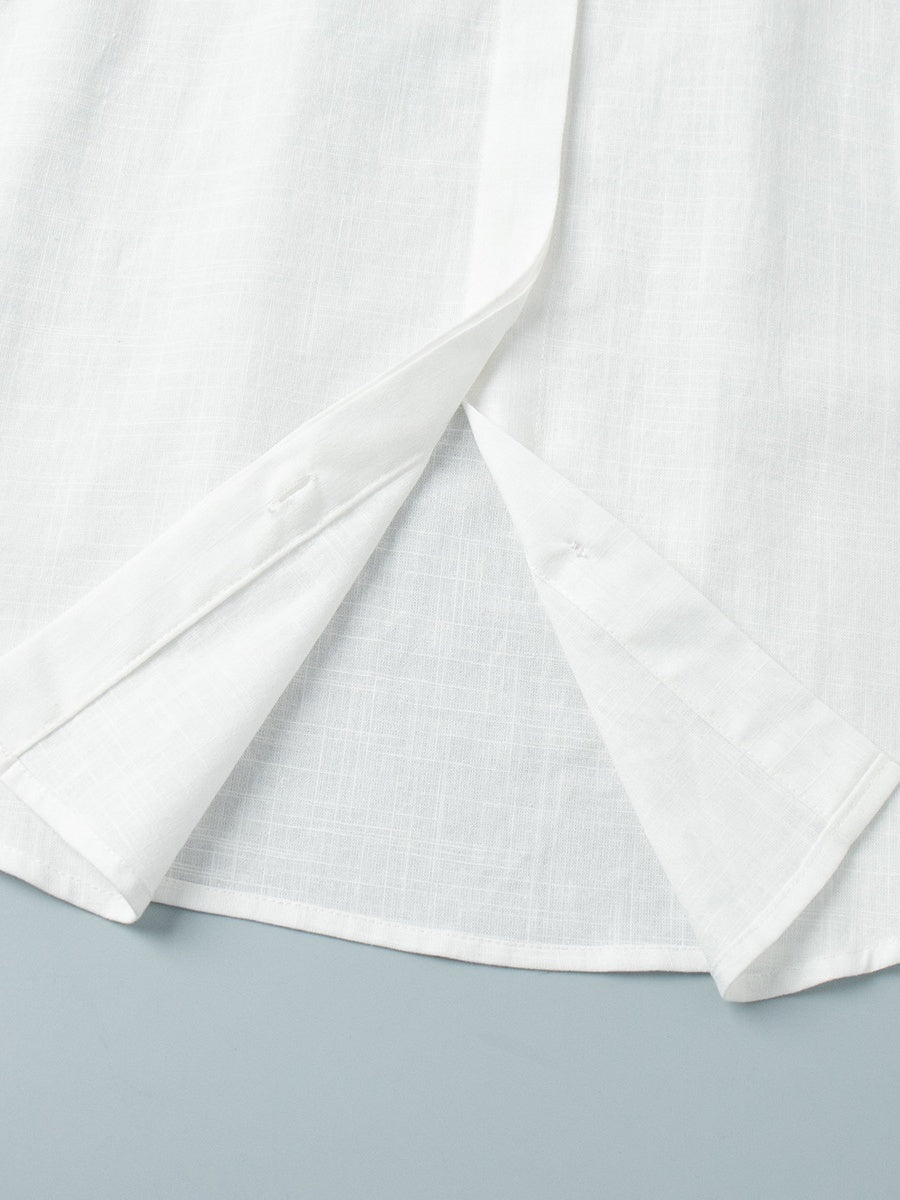 Pure Cotton Lapel Hip-hugging Shirts Mini&Short Dresses