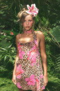 Leopard Cami Waist Slim Print Mini Dress