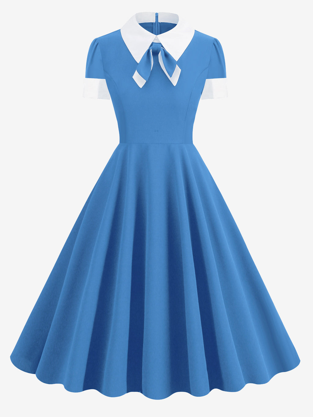 Vintage 1950s Swing Cocktail Dress for Women - V Neck Short Sleeve A-Line Ruched Bust Rockabilly Midi Gown - Wedding Guest 2026