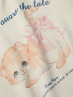 Kitten Print Raglan Long Sleeve Tee