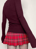 Button Front Cable Knit Top