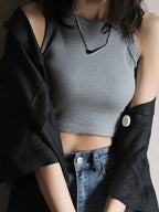 Plain Crewneck Short Tank Top