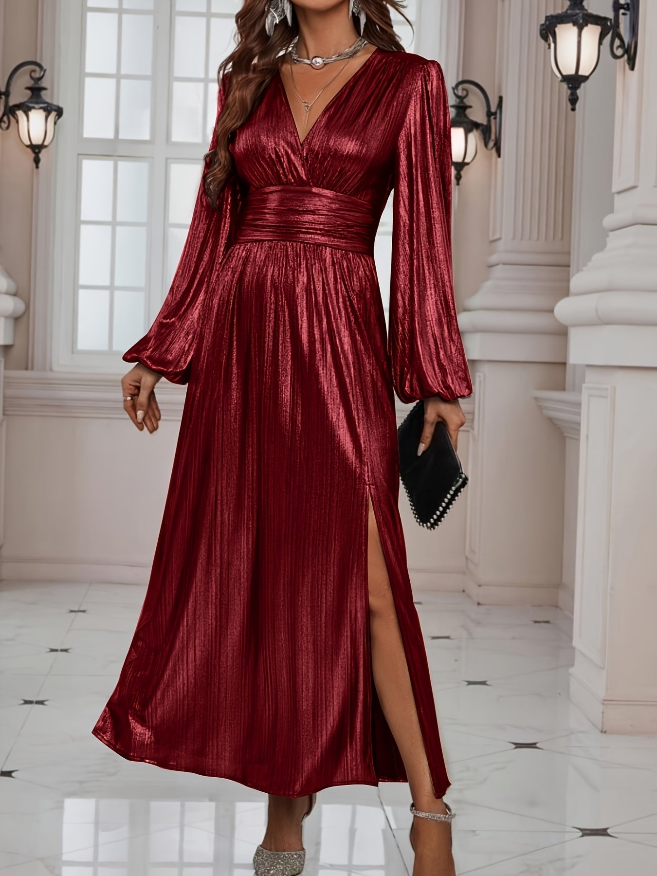 Celeste | Shimmer Pleated Dress
