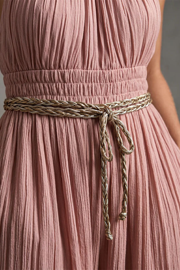 Bohemian Halter Neck Wide-Leg Jumpsuit