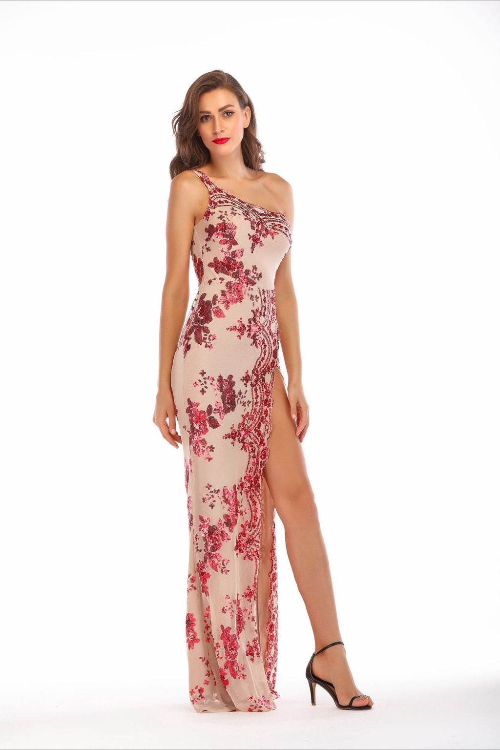 Sequin Backless Asymmetric Dress