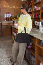 V-Neck Solid Color Single-Row Button Long-Sleeve Knit Cardigan