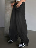 Washed Blue Wide Leg Mop Boyfriend Jeans
