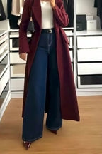 Stylish High-waisted Pocket Casual Straight-leg Wide-leg Jeans