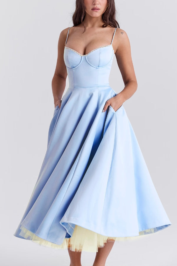 | Strapless V-neck Sleeveless Maxi Dress
