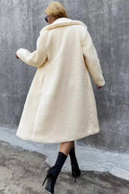 Faux Shearling Double Breasted Overcoat