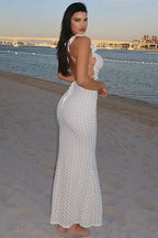 Lace-up V-Neck Backless Dress