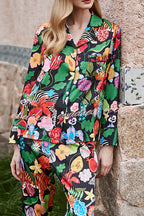 Tiger and Zebra Printed Home Long Sleeved Two-piece Set