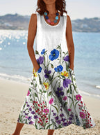 Women's Loose Retro Print Dress