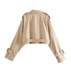 | Women's Short Double-Breasted Trench Coat