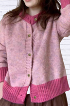 Color Block Button Up Cardigan