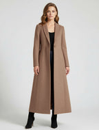 Women's Coat Warm Winter A-line Lapel Full Length Maxi Woolen Coat 2026